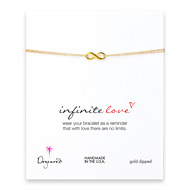 small infinite love bracelet, gold dipped