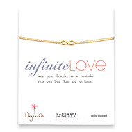 small gold dipped infinite love bracelet