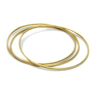textured bangle bracelets set of 3, gold dipped