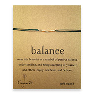 balance bar bracelet gold dipped on leaf irish linen