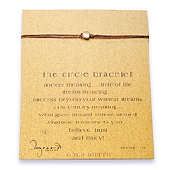 circle bracelet gold dipped on tobacco irish linen