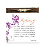 large gold dipped infinity bracelet on earth leather