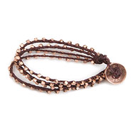 100 good wishes maroon irish linen bracelet with rose gold dipped beads