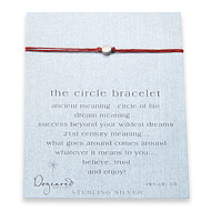 circle bracelet sterling silver on red irish linen