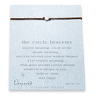 circle bracelet sterling silver on tobacco irish linen
