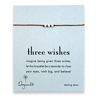 three wishes silver stardust bead bracelet on tobacco irish linen