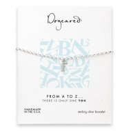 open f bracelet, sterling silver