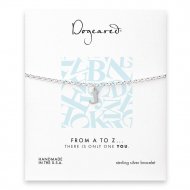 open j bracelet, sterling silver