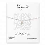 open p bracelet, sterling silver