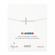 charmed large basic cross bracelet, sterling silver