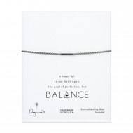 small bar bracelet, charcoal sterling silver