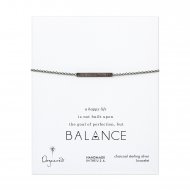 large bar bracelet, charcoal sterling silver