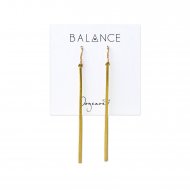 vertical square bar earrings, gold dipped