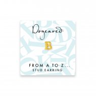 open b earring, gold dipped