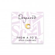 open c earring, gold dipped