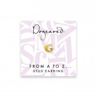 open g earring, gold dipped