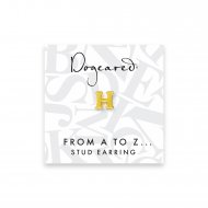open h earring, gold dipped