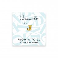 open j earring, gold dipped