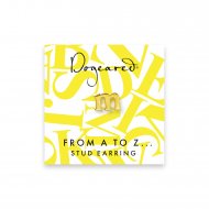 open m earring, gold dipped