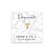 open t earring, gold dipped