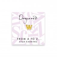 open w earring, gold dipped