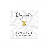 open x earring, gold dipped
