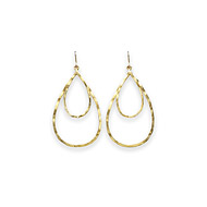 daily wear gold dipped double teardrop earrings
