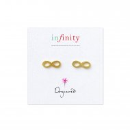infinity stud earrings, gold dipped