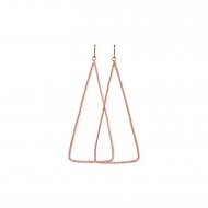 always beautiful sparkle triangle earrings, rose gold dipped
