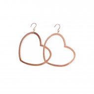 always beautiful heart earrings, rose gold dipped