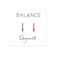 flat bar stud earrings, rose gold dipped