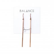 vertical square bar earrings, rose gold dipped