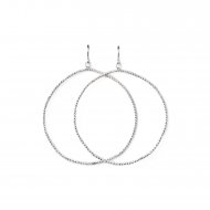 always beautiful sparkle hoop earrings, sterling silver