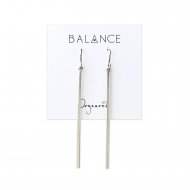 vertical square bar earrings, sterling silver