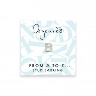 open b earring, sterling silver