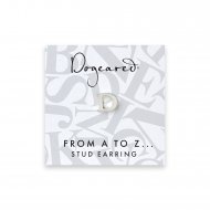 open d earring, sterling silver