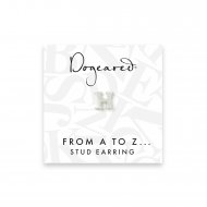 open h earring, sterling silver