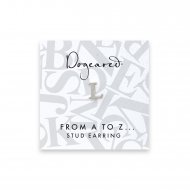 open l earring, sterling silver