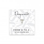 open t earring, sterling silver