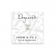 open x earring, sterling silver
