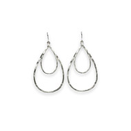 daily wear sterling silver double teardrop earrings