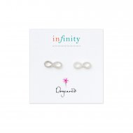 infinity stud earrings, sterling silver