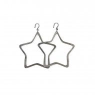 always beautiful star earrings, charcoal sterling