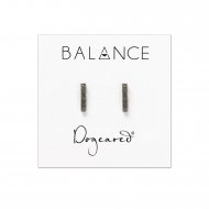 flat bar stud earrings, charcoal sterling silver
