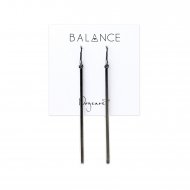 vertical square bar earrings, charcoal sterling silver