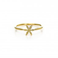 flower ring, gold dipped, size 5