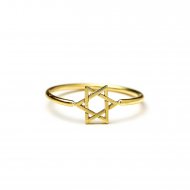 jewish star ring - gold dipped