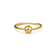 peace sign ring - gold dipped