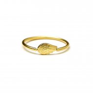 angel wing ring - gold dipped