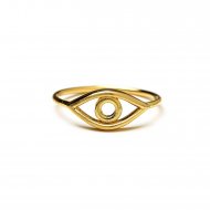 large eye ring - gold dipped
